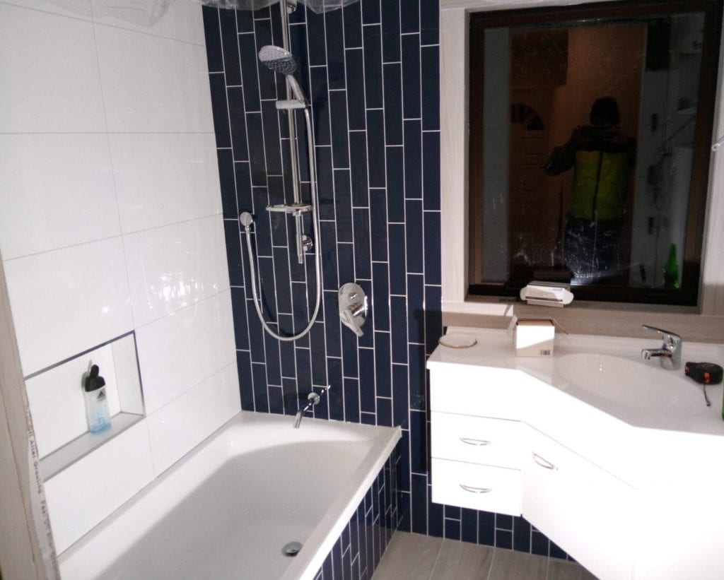 Tiles over bath